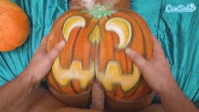 Big Ass Blonde Fucked And Cum On Pumpkin Cosplay