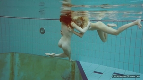 Pretty juicy teens chicks swimming naked