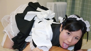 Mai Araki is not wearing any panties while cleaning her client's home